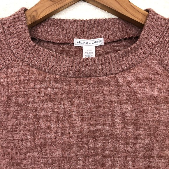 MELROSE AND MARKET Pullover Knitted Raglan Sweater Size XXS Maroon Made in USA - Picture 2 of 11